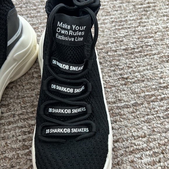 BLACK COOL SOCK-ALIKE SNEAKERS-SHARK-BRAND NEW - Picture 6 of 6